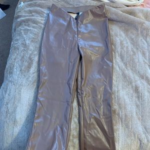 Brown leather pants